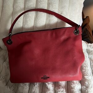 Coach Vibrant Rose Leather Shoulder Bag